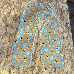 Iscream corgi dog print kids pajamas pants size small kids 6. Rare!
